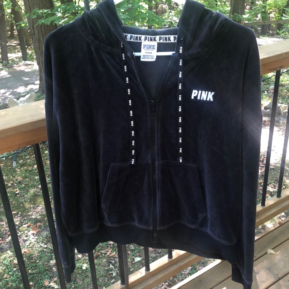 Pink velour zip up